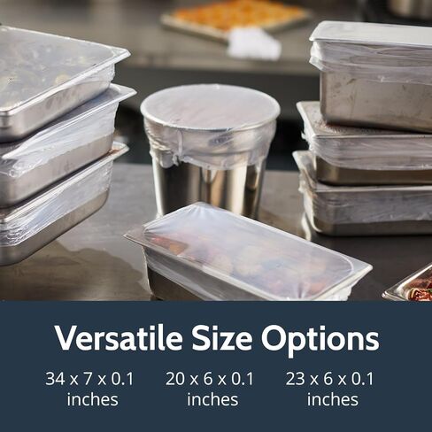 PanSaver Disposable Clear Third Pan Covers for Shrink Tight Food Storage & Easy Transportation - Commercial Food Cover (20 x 6 IN, 50 Pack) in Saudi Arabia