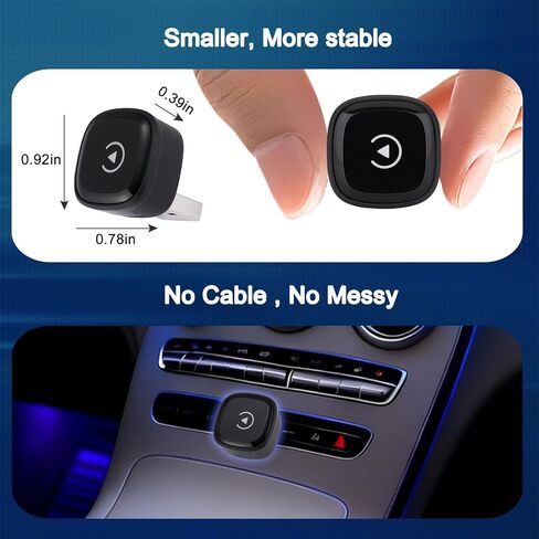 Wireless CarPlay Adapter for Apple Car Play, Small Mini Edition, Converts Factory Wired to Wireless CarPlay, Plug & Play Adapter for Apple iPhone iOS 10+ & Cars from 2015+(2026 Upgrade Black) in Saudi Arabia