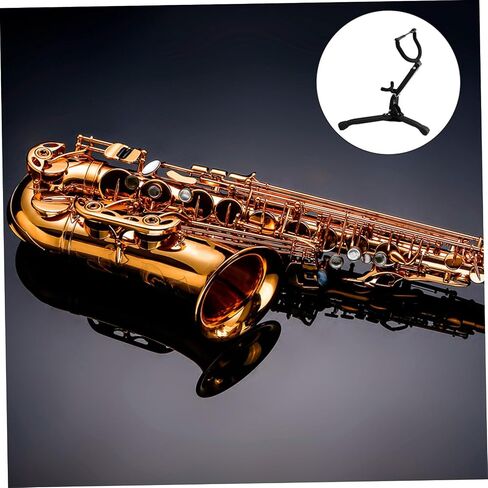 Toddmomy Portable Tenor Saxophone Stand Storage Rack Ground Tripod Holder Black Accessory for Performance and Practice in Kuwait