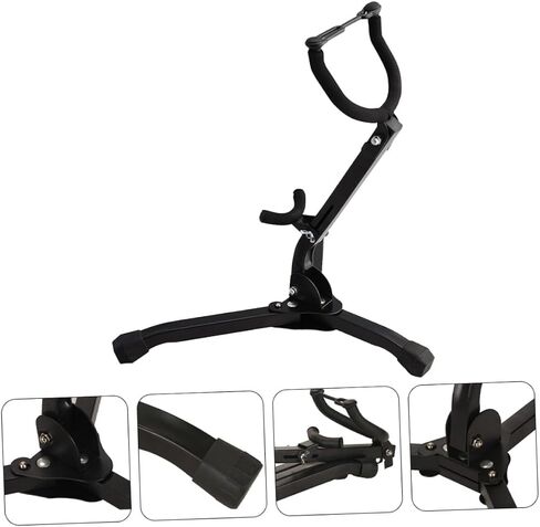 Toddmomy Portable Tenor Saxophone Stand Storage Rack Ground Tripod Holder Black Accessory for Performance and Practice in Kuwait