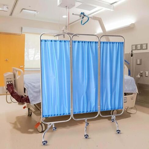 Portable Medical Privacy Screen - Foldable Room Divider for Classroom, Hospital, Children's Room - Steel Frame Temporary Partition, Space Saving Design in Kuwait