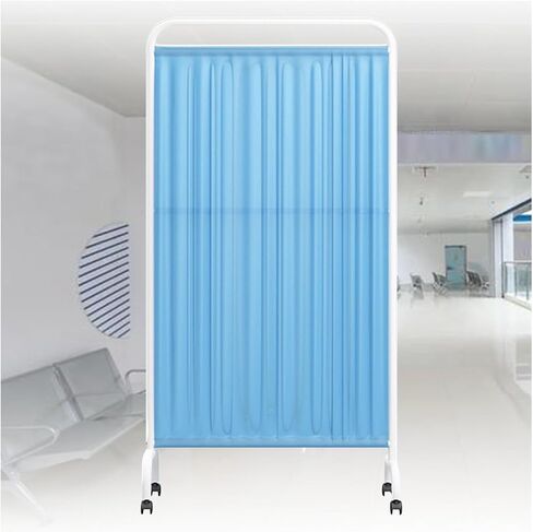 Medical Privacy Screen,Standing Door Partition with Wheels,1-5 Panel Folding Mobile Room Divider,Suitable for Wards/Beauty Salons/Hospitals(Dark Blue,5-Panel) in Kuwait
