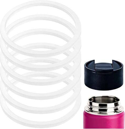 Silicone Ring for Hydro Flask Wide Mouth Flip Sip Coffee Lid, Rubber Seal Gasket for Hydro Flask Coffee Tumbler Chug Cap, Leak Proof O-Ring, Rubber Sealing Insert Parts, White 6pcs in Kuwait