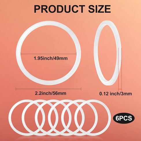 Silicone Ring for Hydro Flask Wide Mouth Flip Sip Coffee Lid, Rubber Seal Gasket for Hydro Flask Coffee Tumbler Chug Cap, Leak Proof O-Ring, Rubber Sealing Insert Parts, White 6pcs in Kuwait