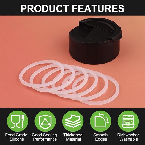 Silicone Ring for Hydro Flask Wide Mouth Flip Sip Coffee Lid, Rubber Seal Gasket for Hydro Flask Coffee Tumbler Chug Cap, Leak Proof O-Ring, Rubber Sealing Insert Parts, White 6pcs in Kuwait