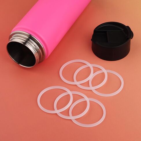 Silicone Ring for Hydro Flask Wide Mouth Flip Sip Coffee Lid, Rubber Seal Gasket for Hydro Flask Coffee Tumbler Chug Cap, Leak Proof O-Ring, Rubber Sealing Insert Parts, White 6pcs in Kuwait