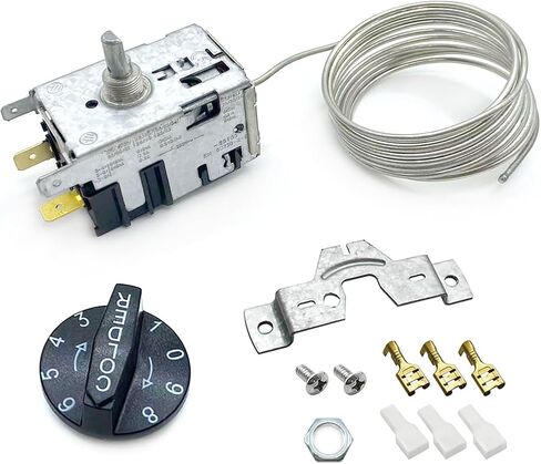 800366 Temperature Controler Kit Compatible with True Refrigerator, Refrigerator Thermostat with 76in Coil Sensing, Replaces 077B6806 077B7172 988282 in Kuwait