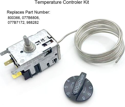 800366 Temperature Controler Kit Compatible with True Refrigerator, Refrigerator Thermostat with 76in Coil Sensing, Replaces 077B6806 077B7172 988282 in Kuwait