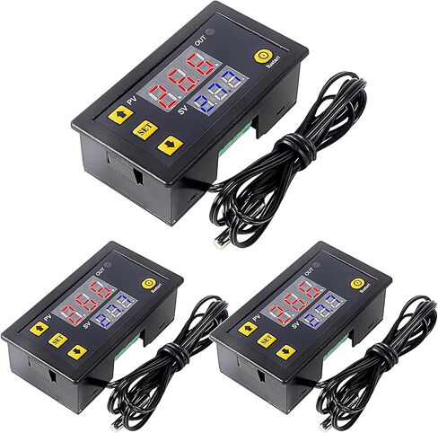 3PCS Digital Temperature Controller 12V Digital LED Thermostat Switch DC 12V 20A Temperature Control Switch with Waterproof Probe -50℃ to 120℃ in Kuwait