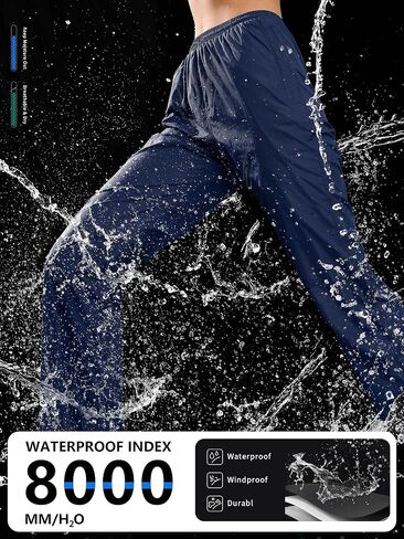 UIQUR Womens Waterproof Pants Rain Over Pant, Lightweight Packable Outdoor Pants for Hiking, Fishing in Kuwait