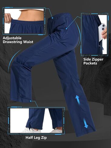 UIQUR Womens Waterproof Pants Rain Over Pant, Lightweight Packable Outdoor Pants for Hiking, Fishing in Kuwait