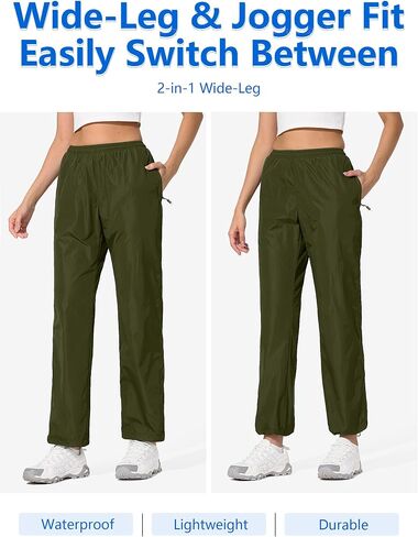 UIQUR Womens Rain Pants Waterproof Pants Lightweight Packable Quick Dry Hiking Pants in Kuwait