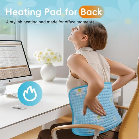 Comfytemp Heating Pad for Back & Period, FSA Eligible Electric Large Heat Pad, 2H Auto Off, Birthday Gifts for Women Men Mom Dad, HSA Approve Moist Neck Shoulder Legs Knee Heated Pad Washable, 12"x24" in Saudi Arabia