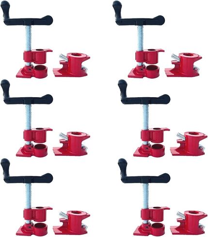 1/2"PIPE CLAMP FIXTURE,Heavy Duty Cast Iron Quick Release Pipe Clamps for Woodworking, Carpentry, Home Improvement, and DIY project.(1/2",6pack) in Kuwait