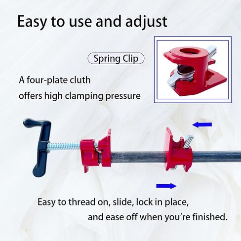 1/2"PIPE CLAMP FIXTURE,Heavy Duty Cast Iron Quick Release Pipe Clamps for Woodworking, Carpentry, Home Improvement, and DIY project.(1/2",6pack) in Kuwait