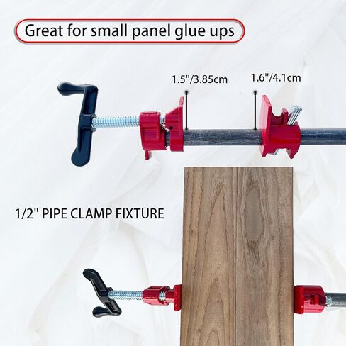 1/2"PIPE CLAMP FIXTURE,Heavy Duty Cast Iron Quick Release Pipe Clamps for Woodworking, Carpentry, Home Improvement, and DIY project.(1/2",6pack) in Kuwait