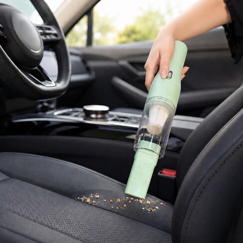 catsMeow Mini Plus Handheld Vacuum Cordless, Rechargeable Small Vacuum for Car, Desk, Keyboard, Drawer, Sofa, Crumbs and Pet Hair, Lightweight Portable Cleaner, Sage Green in Kuwait