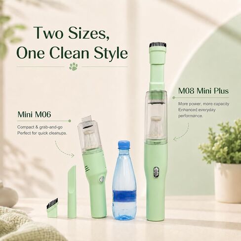 catsMeow Mini Plus Handheld Vacuum Cordless, Rechargeable Small Vacuum for Car, Desk, Keyboard, Drawer, Sofa, Crumbs and Pet Hair, Lightweight Portable Cleaner, Sage Green in Kuwait