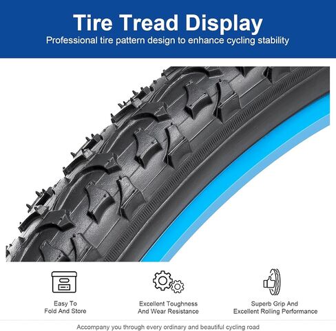 24x1.95 Bike Tire 24 inch Bicycle tire Suitable for 24 x 1.95 24x2.0 Off Road/Mountain Folding Replacement Bike Tire (Single) in Kuwait