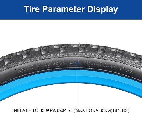 24x1.95 Bike Tire 24 inch Bicycle tire Suitable for 24 x 1.95 24x2.0 Off Road/Mountain Folding Replacement Bike Tire (Single) in Kuwait