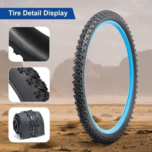24x1.95 Bike Tire 24 inch Bicycle tire Suitable for 24 x 1.95 24x2.0 Off Road/Mountain Folding Replacement Bike Tire (Single) in Kuwait