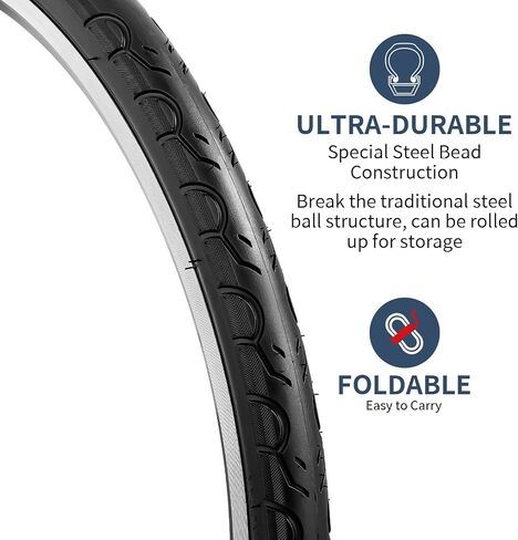 YUNSCM 2-PCS 20 x 1 1/8/30-451 إطارات دراجة الطريق متوافقة مع إطارات الدراجة/الدراجات 20X1 1/8 (Y-922) in Kuwait