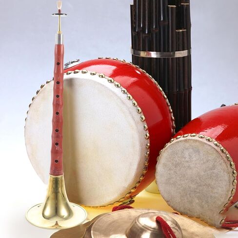 YARNOW خشب الصندل الأحمر Suona أداة الرياح C مفتاح الآلة الموسيقية الصينية العرقية مع قصب بلاستيكي للمبتدئين ممارسة لون عشوائي in Kuwait