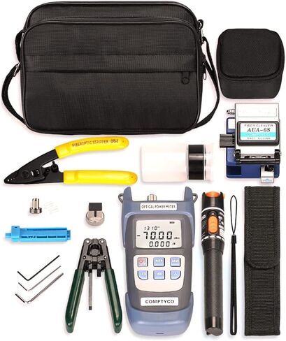 FTTH Fiber Optic Tool Kit with Fiber Cleaver -70-+10DBm Optical Power Meter Visual Fault Locator 10Mw in Kuwait