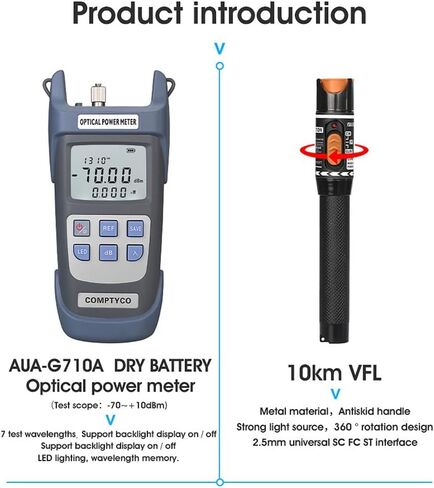 FTTH Fiber Optic Tool Kit with Fiber Cleaver -70-+10DBm Optical Power Meter Visual Fault Locator 10Mw in Kuwait