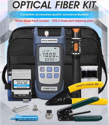 FTTH Fiber Optic Tool Kit with Fiber Cleaver -70-+10DBm Optical Power Meter Visual Fault Locator 10Mw in Kuwait