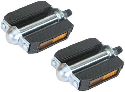 Alta Bicycle Beach Cruiser PVC Metal Bike Pedals 507 Block Pedals 1/2" Black/Chrome in Kuwait