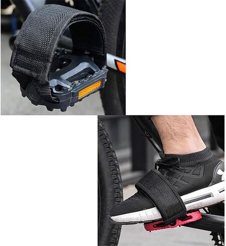 2 Pairs Bicycle Nylon Foot Straps Double Sided Adhesive Back Straps Fixed Gear Bicycle Pedal Fixing Straps Black in Kuwait