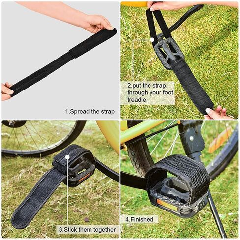 2 Pairs Bicycle Nylon Foot Straps Double Sided Adhesive Back Straps Fixed Gear Bicycle Pedal Fixing Straps Black in Kuwait