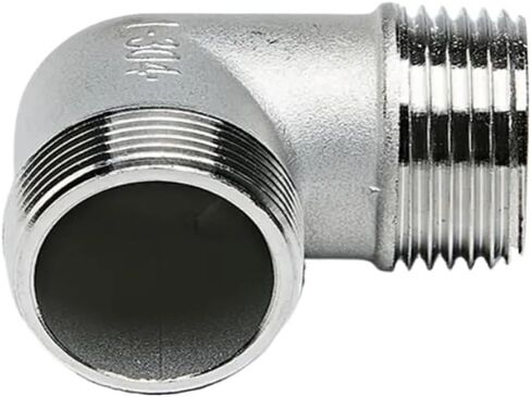 B S P الكوع 90 درجة بزاوية 304 الفولاذ المقاوم للصدأ ذكر تركيب الأنابيب الملولبة DN8 DN10 DN15 DN20 DN25(1/2") in Kuwait