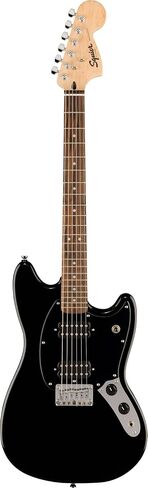 جيتار كهربائي Squier Sonic Mustang HH، مع ضمان لمدة عامين، أسود، لوحة أصابع الغار in Kuwait