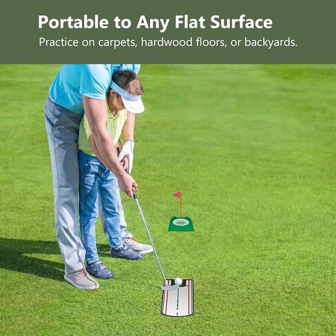 Golf Putting Practice Set,Detachable 2 Way Putter for Right & Left Hand, Alignment Mirror, Putting Cup & Balls, Portable Indoor Golf Training Aids, Golf Gifts for Men & Women in Kuwait