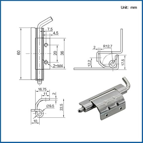 304 Stainless Steel Detachable Hinge Cabinet Welded Concealed Industrial Electrical Equipment Box Hinge in Kuwait
