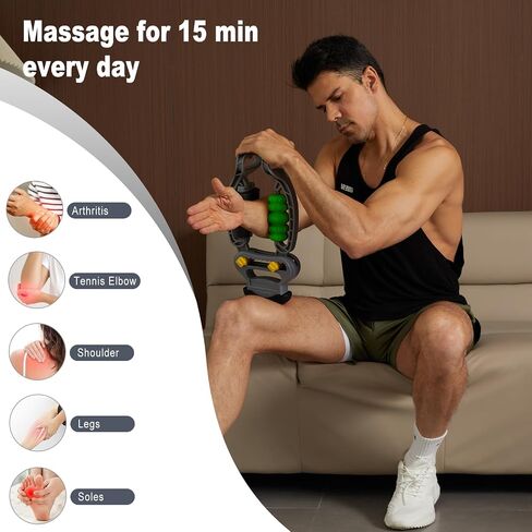 Hotwave Tennis Elbow Relief Massager للساق والذراع ، أسطوانة الرغوة القابلة للتعديل ، أسطوانة العضلات النقطة الزناد للعجول والساعد ، مدلك المعصم ، التنس واللاعب الكوع. in Kuwait