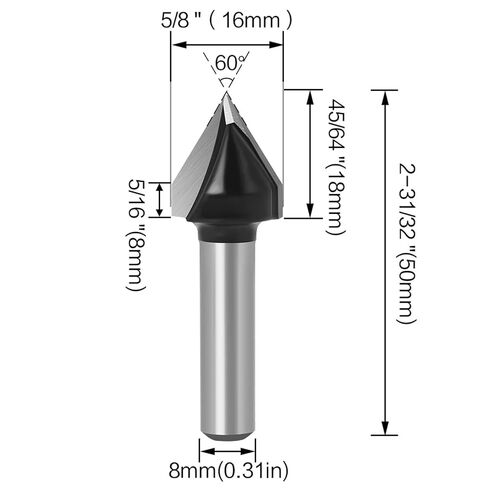 2pcs 8mm Shank60 Wood Router bit Straight end Mill Trimmer Cleaning Flush Trim Corner Round Cove Box bits Tools in Kuwait