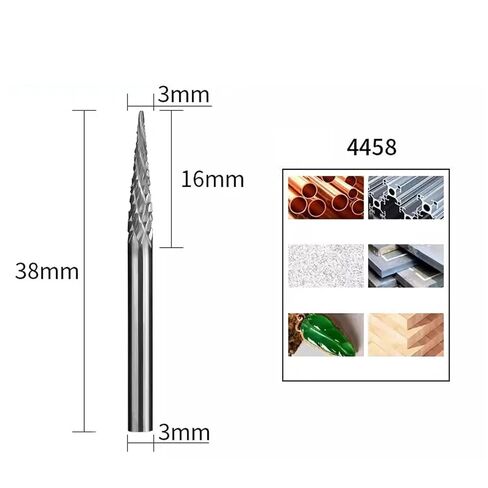 2PCS 3mm Shank Rotary File Wood Metal Polishing Carbide Drill Bit File Hard Alloy Rotary Burr End Milling Cutter(4458) in Kuwait
