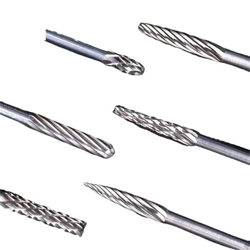 2PCS 3mm Shank Rotary File Wood Metal Polishing Carbide Drill Bit File Hard Alloy Rotary Burr End Milling Cutter(4458) in Kuwait