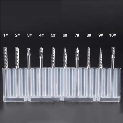 2PCS 3mm Shank Rotary File Wood Metal Polishing Carbide Drill Bit File Hard Alloy Rotary Burr End Milling Cutter(4458) in Kuwait