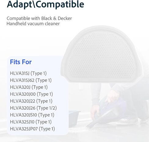 90640311 vacuum filter Fit for Black & Decker HLVA315J HLVA320J N575266 HLVA315J22 HLVA325J10 Replacement Parts（4PCS) in Kuwait