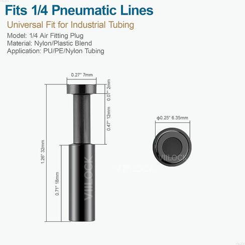 20pcs Air Fittings Plug, 1/4" OD Pneumatic Push to Connect Fittings Plug PP-1/4 in Kuwait