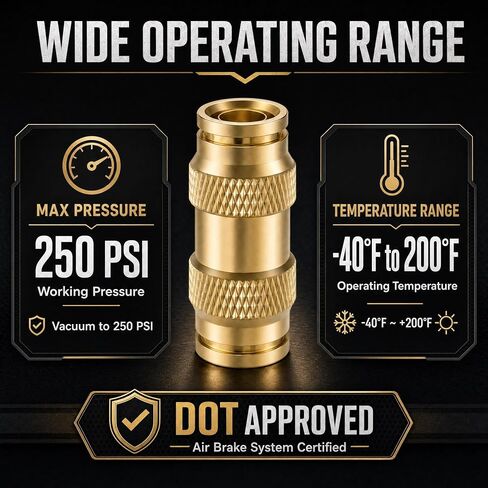 تركيبات خط الهواء سريعة التوصيل 1/4 بوصة OD DOT - 5 عبوات من قارنات الخراطيم الهوائية ذات الضغط على التوالي والنحاس in Kuwait