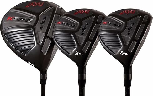 مقاس XL كبير وطويل للرجال (+2 بوصة أطول من الطول القياسي) Majek K-Series High Launch 460cc 10.5° سائق و3 5 مجموعة من نوادي الجولف الخشبية، اليد اليمنى فائقة التسامح X عمود جرافيت مرن صلب in Kuwait