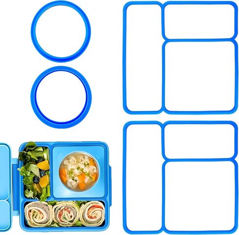 4 Pack Lid Seal Gasket For OmieBox, Exact Fit Replacement Part For Kids Bento Box - Food-Grade Silicone Replacement Rings, Ensures Leak-Proof Freshness (Blue) in Kuwait
