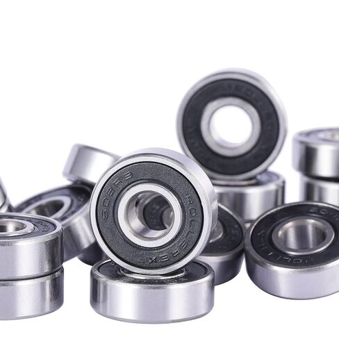 محامل العجلات Rollerex 608-2RS 20 حزمة (لأي منتج يستخدم عجلات التزلج) (الفولاذ الكربوني) - للشفرة المضمنة، والشفرة الدوارة، والتزلج على الجليد، ولوح التزلج، وRipStik والمزيد in Kuwait