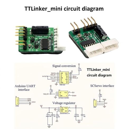 لوحة محول الإشارة المؤازرة Feetech TTL للتحكم في SCServo، محول الحافلة التسلسلية لروبوتات Arduino DIY (2) in Kuwait