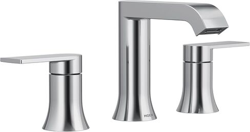 Moen Genta LX Two-Handle High Arc Widespread Bathroom Sink Faucet, for 3-Hole Setups, Valve Included, Matte Black, TV6708BL in Kuwait